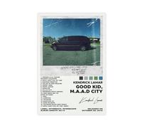 Yeepi Kendrick Lamar Poster Good Kid Maad City Tracklist Album Poster sur toile - Décoration pour chambre à coucher, bureau, chambre - Cadeau sans cadre - 40 x 60 cm
