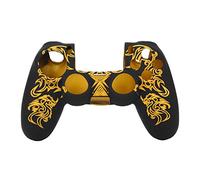 Yeepin Housse de Protection pour Manette PS4, étui en Silicone pour Manette PS4 Sony Playstation 4(Schwarz und Gelb)