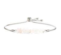 yeeplant Armband aus natürlichen Amazonit-Chips, Edelsteinarmband mit verstellbarer Kette aus silberfarbenem Edelstahl, natürlicher Kristallschmuck für Damen und Herren, weiße Stein-Chips