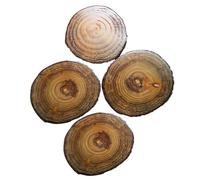 yeeplant Bases en bois décor rustique - 4 dessous de verre camphre, 15 à 17 cm, peinture