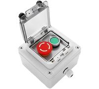 yeeplant Boîtier d'interrupteur à bouton-poussoir, extérieur, imperméable, ignifuge, bouton d'arrêt d'urgence, bouton de réinitialisation automatique, 4,9 x 4,9 x 7,6 cm, dessus transparent