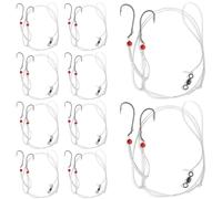 yeeplant Kit de pêche 10 bas de ligne Pompano Hi-Lo de 91,4 cm avec 30 lignes mono, flotteurs, boucles compte-gouttes, hameçons Mustad 3/0, bar, vivaneau, morue, configuration de la plie