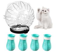 yeeplant Kit de toilettage pour chat, muselière en ABS transparent et 4 couvre-pattes souples, idéal pour un toilettage sûr