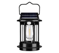 yeeplant Lanterne solaire de camping étanche avec détecteur de mouvement, lumière chaude, lampe d'extérieur rechargeable, grand angle de 120°, patio et cour