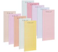 yeeplant Lot de 10 blocs-notes pour liste de tâches, 50 feuilles de listes de contrôle quotidiennes avec lignes et cases à cocher, blocs mémo colorés non datés, planificateur hebdomadaire pour listes