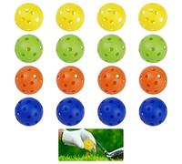 yeeplant Lot de 16 mini balles de golf en plastique de 4,3 cm pour entraînement au golf, léger à flux d'air creux pour balançoire, utilisation sur terrain de conduite, jardin, maison
