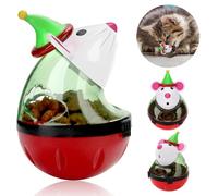 yeeplant Lot de 2 distributeurs de friandises pour chat en forme de souris, jouets oscillants pour récompenses alimentaires, gobelet puzzle d'entraînement pour chat
