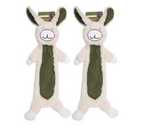 yeeplant Lot de 2 Jouets pour Chien, Peluche sonore en Lin avec Design Lapin, pensée pour Le Nettoyage des Dents, pour Calmer Les Chiens Moyens et Grands, Format généreux 45 x 8 x 4 cm