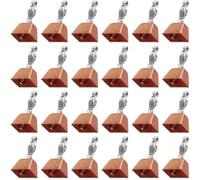 yeeplant Lot de 24 cloches d'alerte de pêche, cloches de pêche à clip en métal, tige pour appâts et poissons-chats, cloche carrée en cuivre avec pince à ressort solide, 2,5 x 3,3 x 6,6 cm
