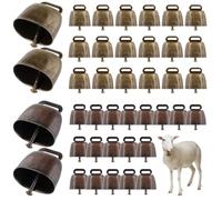 yeeplant Lot de 40 cloches de pâturage en cuivre bruyant pour vache, cheval, mouton avec son net, deux options de couleur