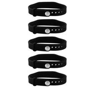 yeeplant Lot de 5 bracelets RFID, 13,56 MHz, réinscriptibles, en silicone noir, étanche, contrôle d'accès avec design multi-trous pour salle de sport, piscine, accès aux portes et carte de