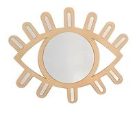yeeplant Miroir mural en forme d'œil bohème - Décoration contre le mauvais œil, miroir en bois pour chambre d'enfant, 30 x 26 cm, léger, idéal pour la chambre et le bureau, option cadeau unique