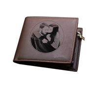 yeeplant Porte-cartes de crédit Slim Homme Portefeuille Cuir PU Portable pour la Saint-Valentin, café, Two Seats
