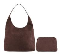 yeeplant Sac fourre-tout en velours marron pour femme, grand sac besace avec poche intérieure zippée pour le travail et les journées décontractées