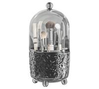 yeeplant Support de maquillage rotatif à 360° avec couvercle transparent anti-poussière, motif glacier et vagues d'eau, organiseur à 6 compartiments, matériau pour animaux et abdos