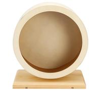 yeeplant Support ergonomique, roue en bois de 21 cm, jouet silencieux, exercice sûr pour hamsters nains, tampon en liège, soins dentaires, course à pied