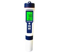 yeeplant Testeur de qualité de l'eau 5 en 1, testeur de pH numérique, testeur de salinité, testeur de température TDS avec grand écran LCD, ± 0,05 pH haute précision, comprend des poudres d'étalonnage