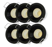 yeerockal Lot de 6 mini spots Encastrés 3W avec Transformateur Remplaçable boîtier Intérieur en Aluminium Spots LED encastrés pour verrières balcons éclairage de plafond et meubles DIY (Noir)