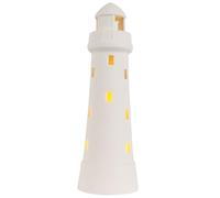yeerockal phare de céramique blanche | Phare en céramique avec éclairage LED | Hauteur : 20 m | Pile LR44 incluse | Photophore | Conception de lanterne