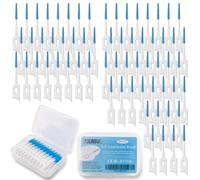 YEERSUO 200 Pièces brossettes interdentaires souples, Brosse à dents en silicone, brossettes interdentaire, Bâtonnet Interdentaire pour le nettoyage, brossette dentaire, couleurs bleu