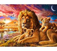 Yeerum Bricolage 5D Diamant Painting Plein Lion Accessoires, Animal Broderie Peinture Diamant Peinture Kit Complet Point De Croix Cristal Strass Artisanat Décoration de La Maison 30x40cm