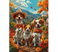 Yeerum DIY 5D Diamond Painting Chien Complet Accessoires, Animaux Broderie Peinture Diamant Painting Kit Complet Point De Croix Cristal Strass Artisanat Décoration Murale De La Maison 30x40 cm