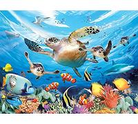 Yeerum DIY 5D Diamond Painting Tortue De Mer Poisson Complet Accessoires, Océan Animal Broderie Peinture Diamant Painting Kit Complet Point De Croix Cristal Strass Décoration De La Maison 30x40 cm