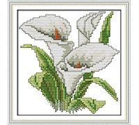 Yeesam Art Kit de broderie au point de croix estampillé pour adultes et enfants débutants, 11 CT 21 x 21 cm Kit de broderie à faire soimême avec motifs humoristiques préimprimés faciles à poser,