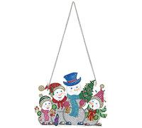 Yeesam Art Kit de peinture diamant 5D à faire soimême, décoration de Noël, bonhomme de neige, bonhomme de neige, bonhomme de neige, 20 x 15 cm, pour mur, porte, fenêtre, mosaïque à suspendre