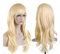 YEESHEDO 28" 70 cm Blonde Cosplay Bouclé Perruque Femme, Longue Ondulée Synthétique Cheveux Cosplay Wig Anime Parti Halloween Perruques