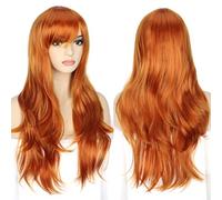 YEESHEDO 28" 70 cm Gingembre Cosplay Bouclé Perruque Femme, Longue Ondulée Synthétique Cheveux Cosplay Wig Anime Parti Halloween Perruques