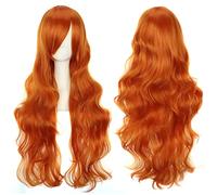 YEESHEDO 32" 80 cm Gingembre Cosplay Bouclé Perruque Femme, Longue Ondulée Synthétique Cheveux Cosplay Wig Anime Parti Halloween Perruques