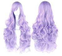 YEESHEDO 32" 80 cm Violet brillant Cosplay Bouclé Perruque Femme, Longue Ondulée Synthétique Cheveux Cosplay Wig Anime Parti Halloween Perruques