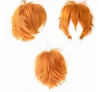 YEESHEDO Gingembre Orange Unisexe Perruque courte bob anime cosplay perruques, Cheveux lisses naturels moelleux pour costume de fête déguisement pour Femmes Hommes Garçons Filles