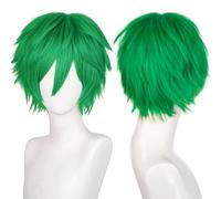 YEESHEDO Perruque courte unisexe Bob Anime Cosplay vertes - Cheveux naturels, couchés et lisses - Pour déguisement, cosplay, fête, robe fantaisie
