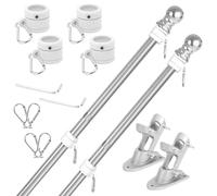 Yeesun Kit de mât de drapeau du Canada (lot de 2) avec support - Usage résidentiel et commercial - 7,6 x 12,9 cm - Montage mural pour porches de maison (sans argent)