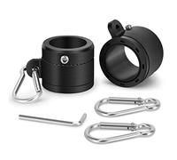 Yeesun Lot de 2 anneaux de mât de drapeau, rotation à 360 °, anneau de montage anti-enroulement avec mousqueton pour mât de drapeau de 1,9 à 2,6 cm de diamètre (noir)