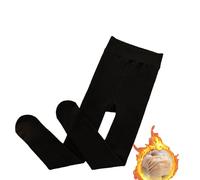 Yeeteepot Collants Hiver pour Filles Chaud Leggings Enfant Doublure Épais Pantalon Thermiques Opaques Bas Performance Danse Collant Noir Ajouter du Velours, S
