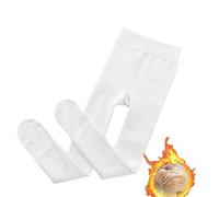 Yeeteepot Collants Hiver pour Filles Chaud Leggings Enfant Doublure Épais Pantalon Thermiques Opaques Bas Performance Danse Collant Blanc Ajouter du Velours, M