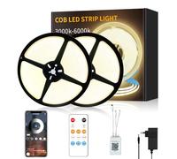 Yeewhale Cob Ruban LED 30M avec Télécommande Contrôle APP DC24V 3000K Blanc Chaud Bande LED COB Flexible Dimmable Convient pour Chambre Chambre Armoire DIY Décoration