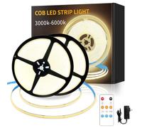 Yeewhale Ruban LED COB 3000K 30M DC 24V Dimmable Blanc Chaud Flexible pour Chambre avec Télécommande et Contrôle APP, CRI90+ Ruban LED pour