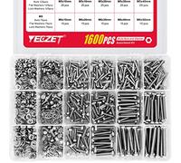 YEEZET 1600pcs M4 M5 M6 304 Inox Boulons et Écrous Rondelles Assortiment Kit,Industrie Machines Visserie Hexagonal