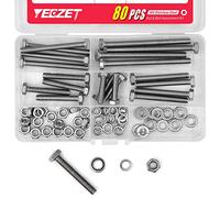 YEEZET 304 Inox Boulons et écrous Rondelles M6 Visserie Industrie de Machines Hexagonal D'acier Inoxydable 25mm 40mm 50mm 60mm 80mm