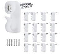 Yefall Lot de 30 crochets pour guirlandes lumineuses d'extérieur, pinces à lumière de Noël, crochets à visser pour suspendre des lumières de Noël et des fils, câble, guirlande lumineuse, carillon