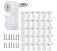 Yefall Lot de 60 crochets pour guirlandes lumineuses extérieures, pinces à lumière de Noël, crochets à visser pour suspendre des lumières de Noël et des fils, câbles, guirlandes lumineuses, carillons