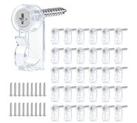 Yefall Lot de 60 crochets pour guirlandes lumineuses extérieures, pinces à lumière de Noël, crochets à visser pour suspendre des lumières de Noël et des fils, câble, guirlande lumineuse, carillon