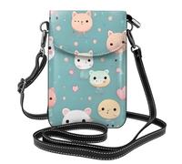 yefan Cute Fox Sac à bandoulière pour femme, portefeuille zippé pour téléphone et sac à main, bandoulière réglable.