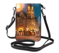 yefan Fiery Red Street Sac à bandoulière pour femme, portefeuille pour téléphone à fermeture éclair, sac à main à bandoulière, bandoulière réglable.