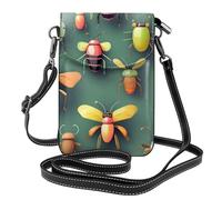 yefan Insect Atlas Sac à bandoulière pour femme, portefeuille zippé pour téléphone et sac à main, bandoulière réglable.