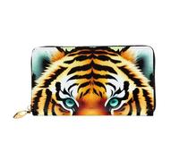 yefan Little Fat Tiger Head Portefeuille à fermeture éclair pour cartes et grande capacité 19 x 10,5 cm, Noir , Taille unique